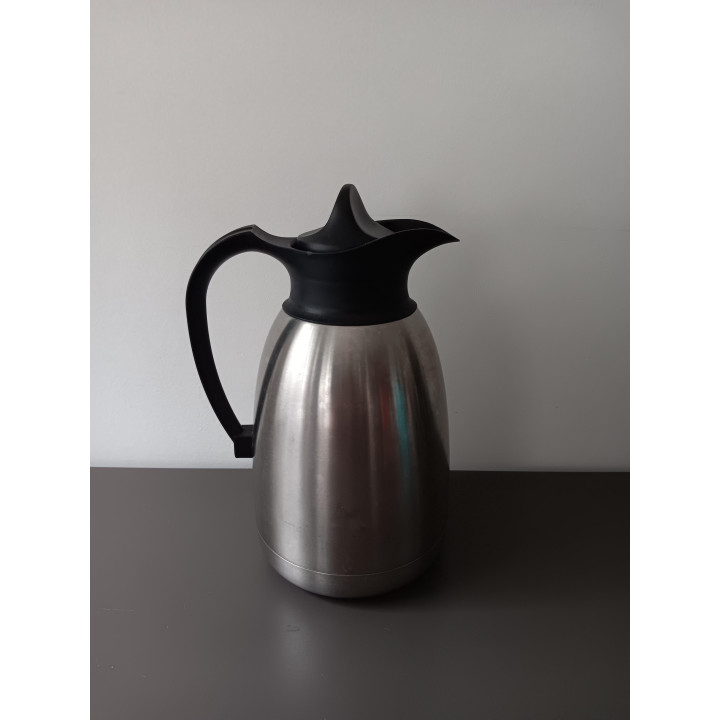 Thermoskan zilver met zwart handvat