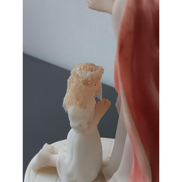 Religieus communiebeeldje Jezus met meisje