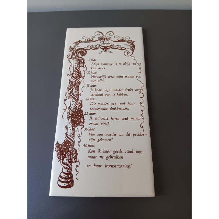 Sphinx tegel Moeder nostalgische tekst