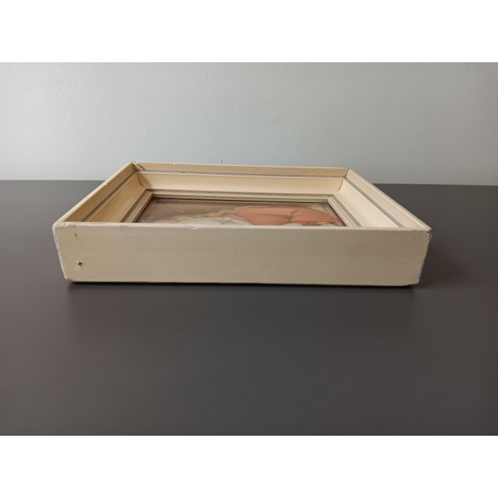 Vintage religieus schilderijtje Madonna met kind