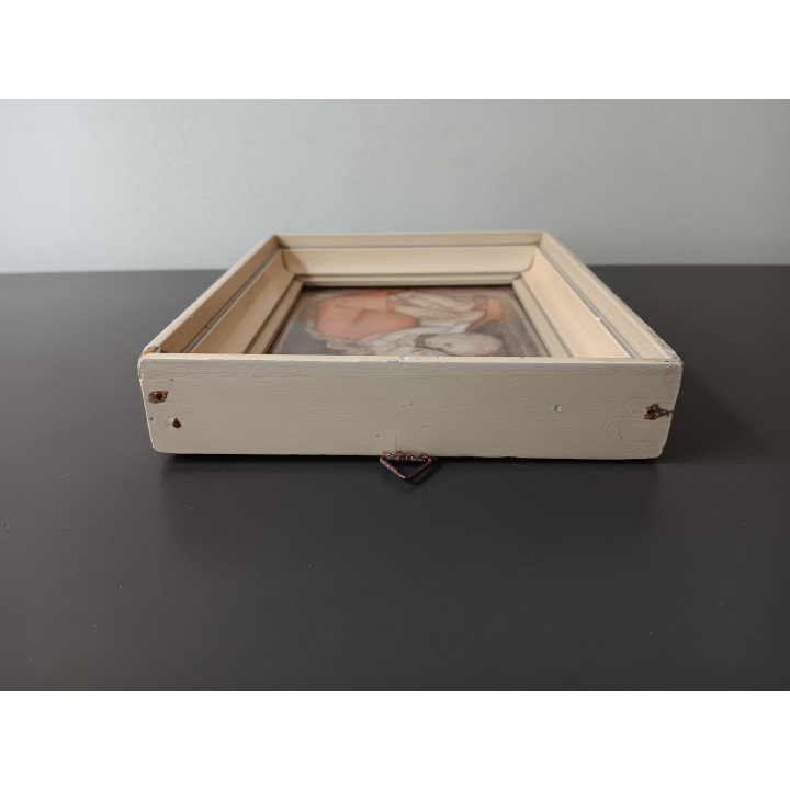 Vintage religieus schilderijtje Madonna met kind