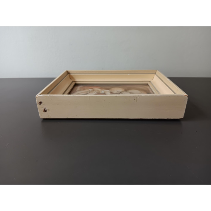 Vintage religieus schilderijtje Madonna met kind