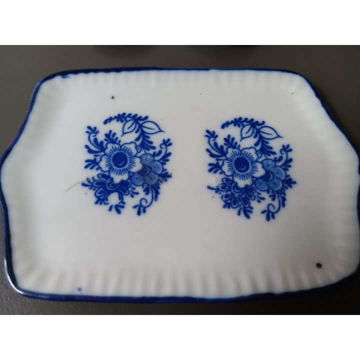 Delfts blauw mini theeservies op serveerplaat