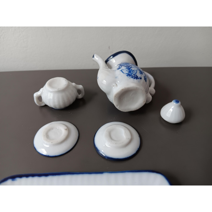 Delfts blauw mini theeservies op serveerplaat