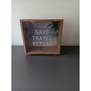 Houten spaarframe Save Travel Repeat