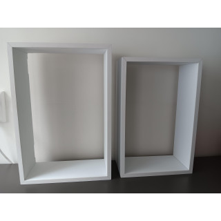 Set van 2 witte wandrekken MDF