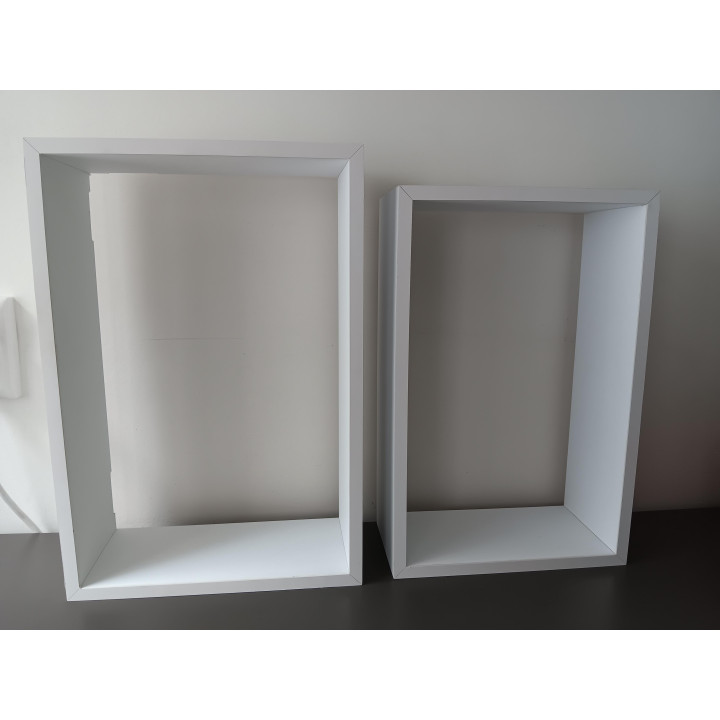 Set van 2 witte wandrekken MDF