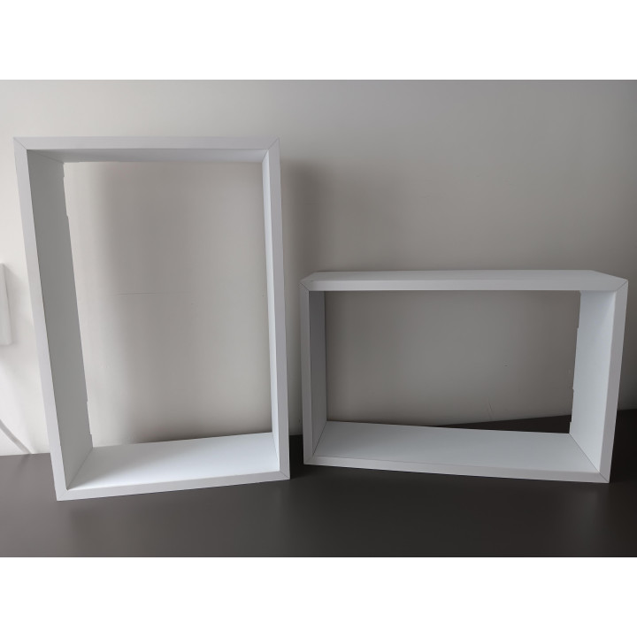 Set van 2 witte wandrekken MDF