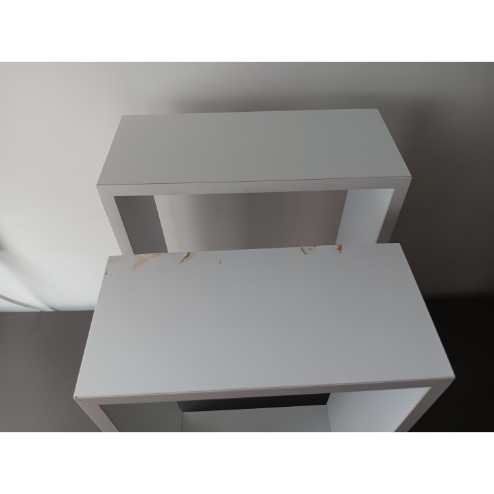 Set van 2 witte wandrekken MDF