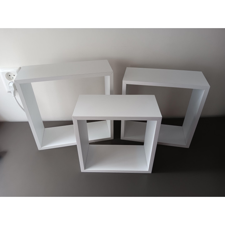 Set van 3 witte wandrekken MDF