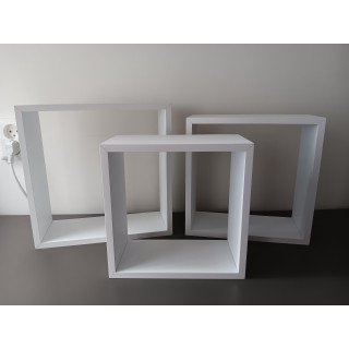 Set van 3 witte wandrekken MDF