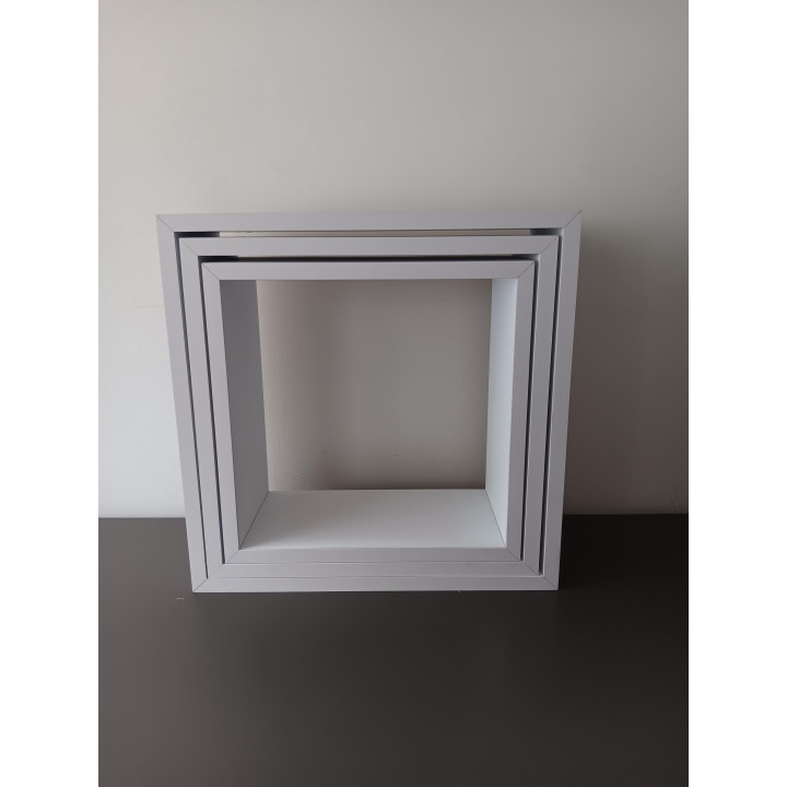 Set van 3 witte wandrekken MDF