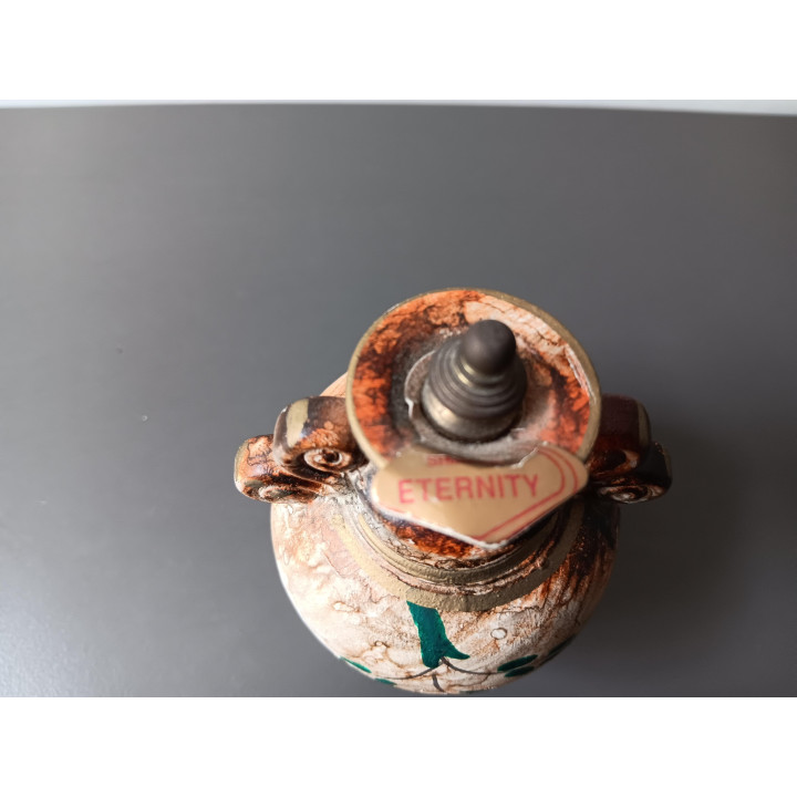 Vintage Grieks keramisch parfumflesje met godinnenscènes