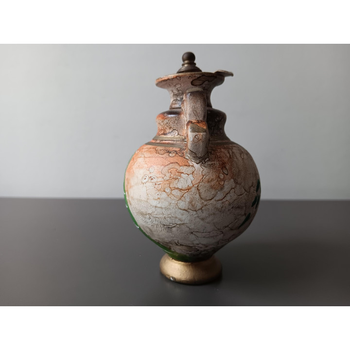 Vintage Griekse parfumfles kleine keramische olie-parfumpot met godinnenscènes