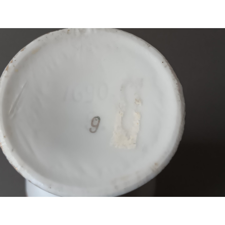 Vintage porseleinen vaas blauw wit met bloemen