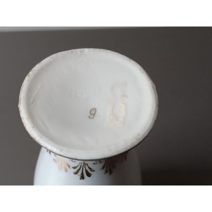 Vintage porseleinen vaas blauw wit met bloemen