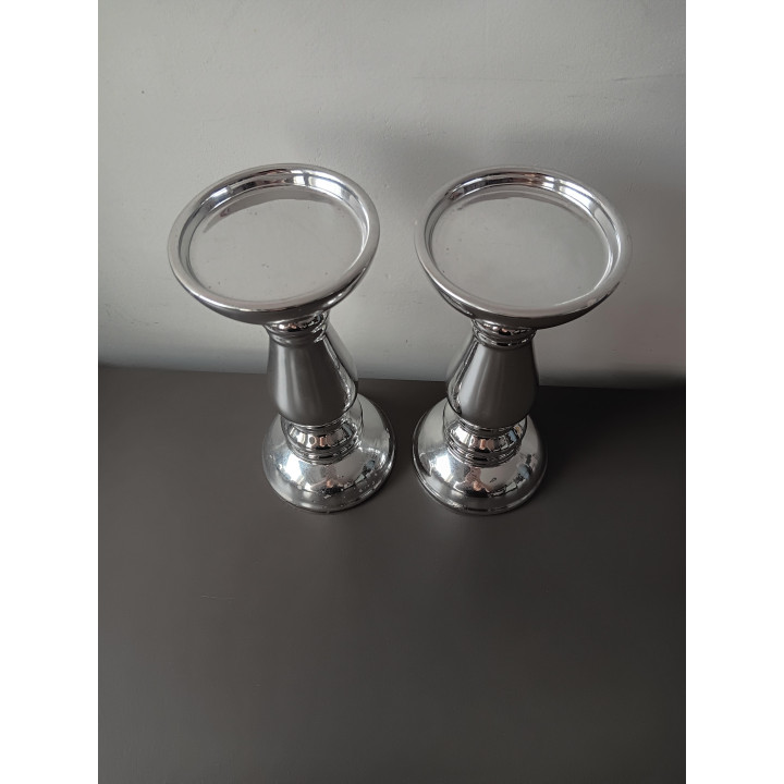 Zilveren kandelaars set