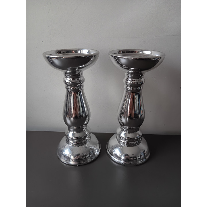 Zilveren kandelaars set