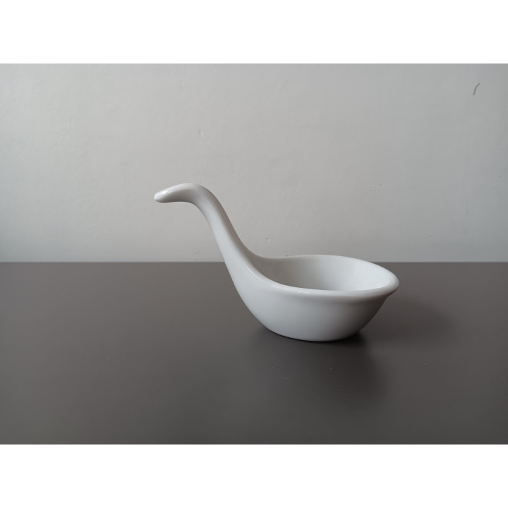 Witte keramische amuselepel