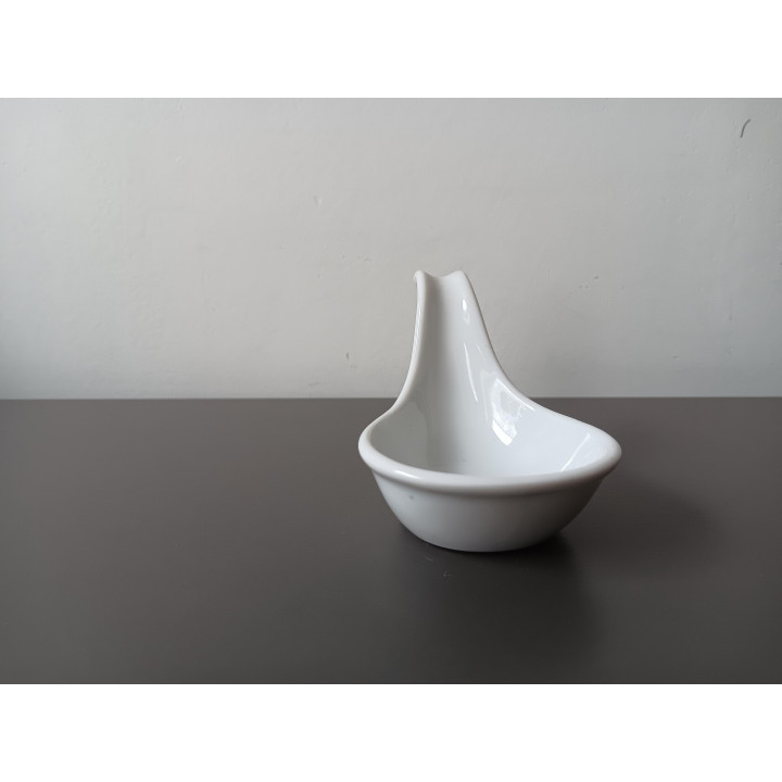 Witte keramische amuselepel