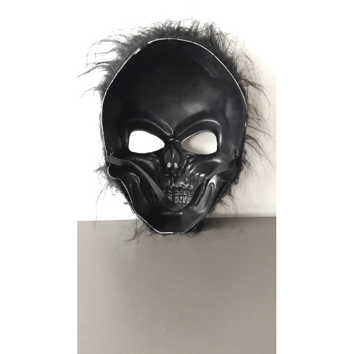 Skelet masker met zwart haar Halloween