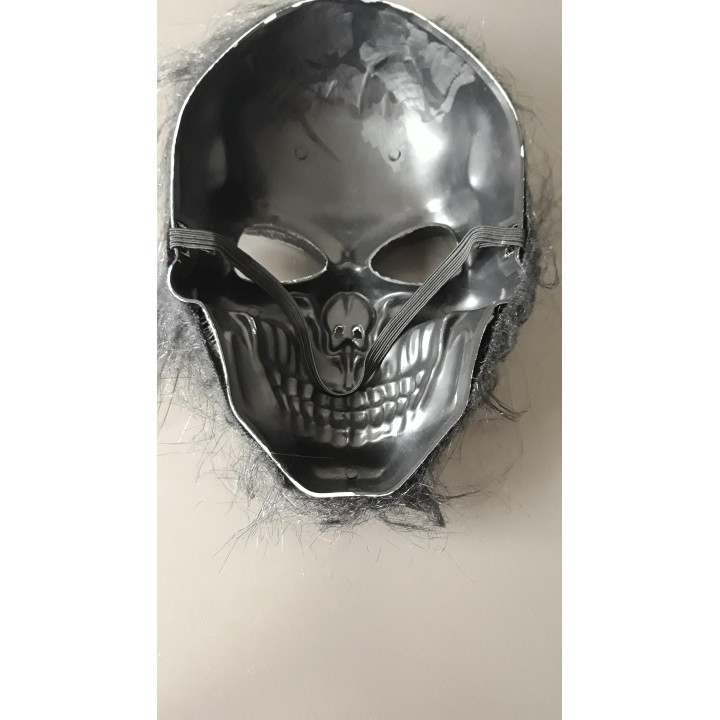 Skelet masker met zwart haar Halloween