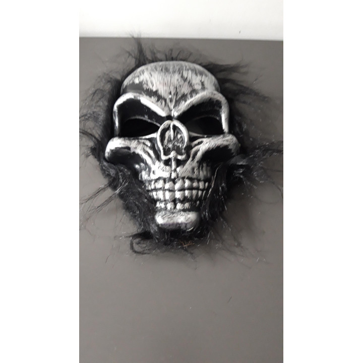 Skelet masker met zwart haar Halloween