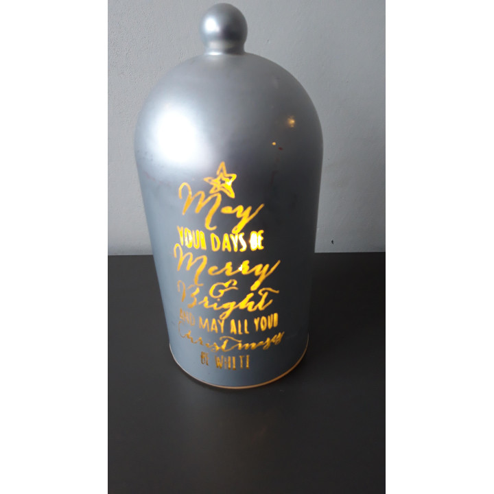 Kerst stolp Merry & Bright met LED