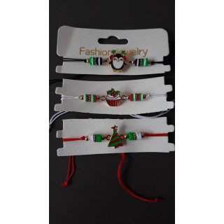 Kerst armbandjes set van 3 verstelbaar