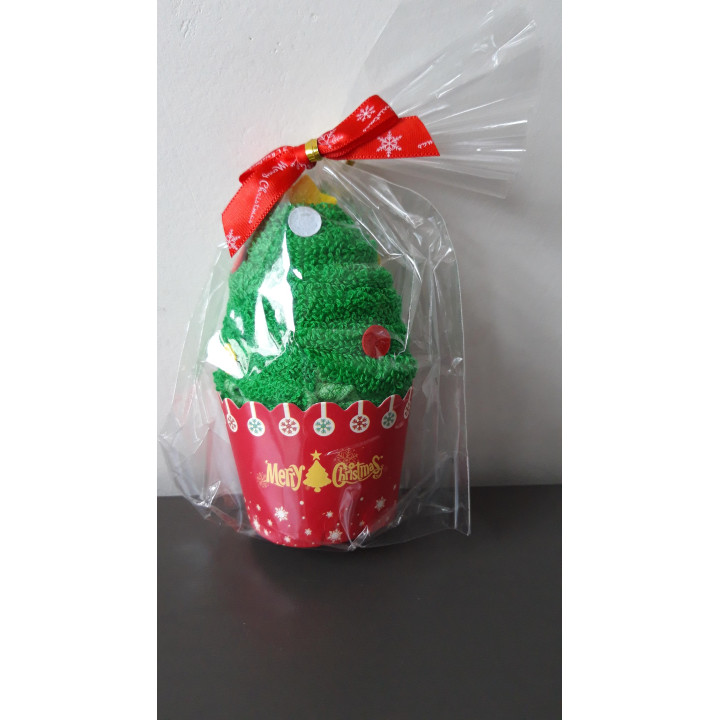 Kerst handdoekje kerstboom cadeauverpakking