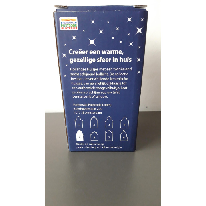 Hollands Keramisch Huisje Nr 5 Vakwerkhuisje met LED lichtje