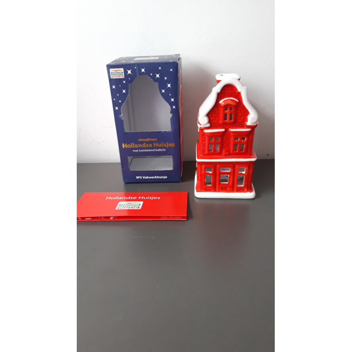 Hollands Keramisch Huisje Nr 5 Vakwerkhuisje met LED lichtje