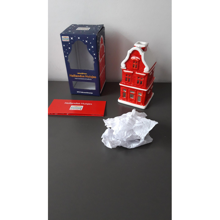 Hollands Keramisch Huisje Nr 5 Vakwerkhuisje met LED lichtje