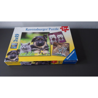 Ravensburger puzzel 3 x 49 dieren
