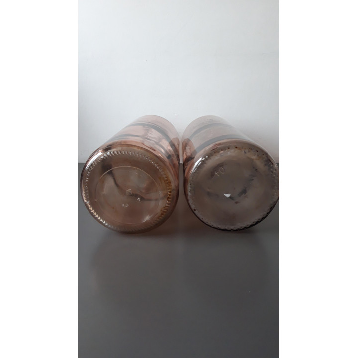 Set van twee glazen vazen oudroze