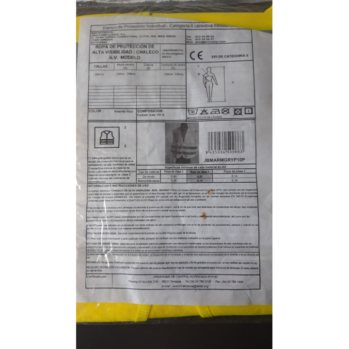 Gele reflecterende veiligheidsvest maat universeel