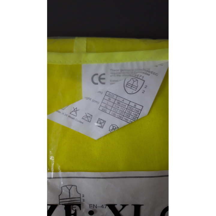 Veiligheidsvest XL geel reflecterend