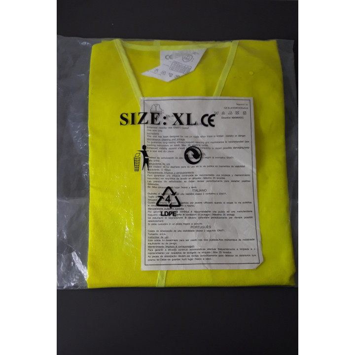Veiligheidsvest XL geel reflecterend