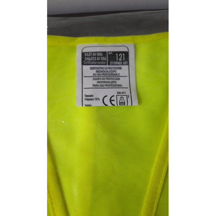 Veiligheidsvest geel met reflecterende strepen