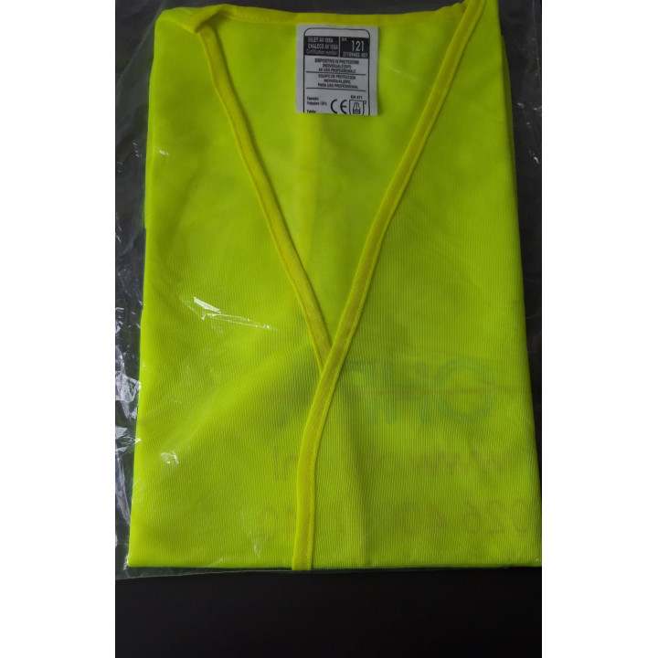 Veiligheidsvest geel met reflecterende strepen