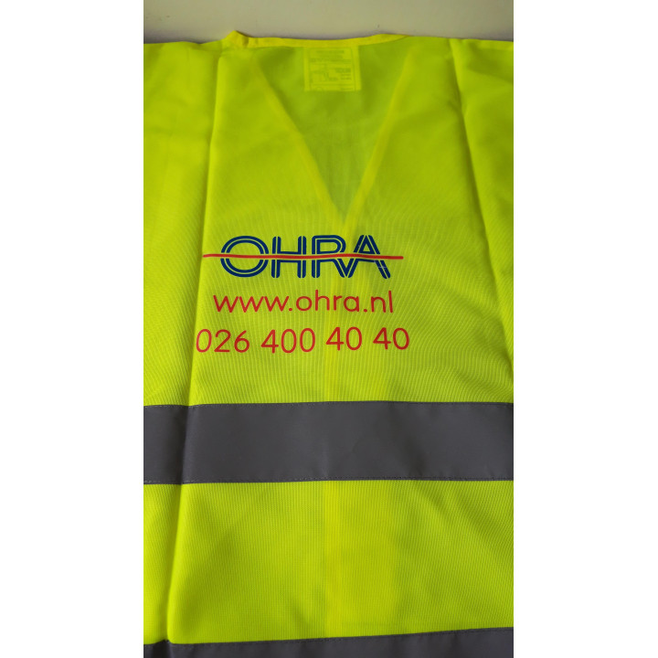 Veiligheidsvest geel met reflecterende strepen