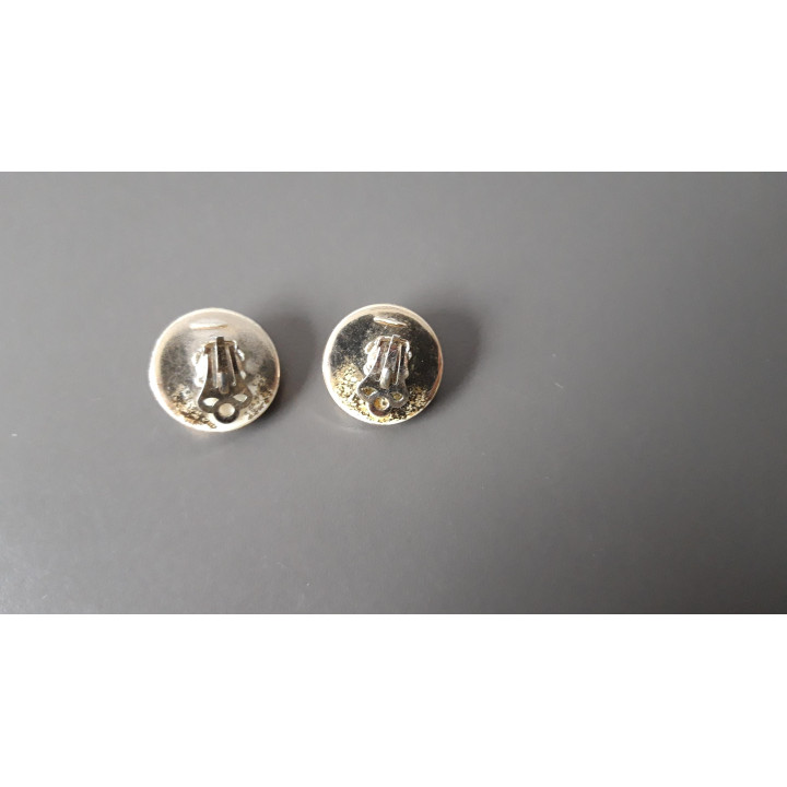 Paarse ronde vintage clip oorbellen