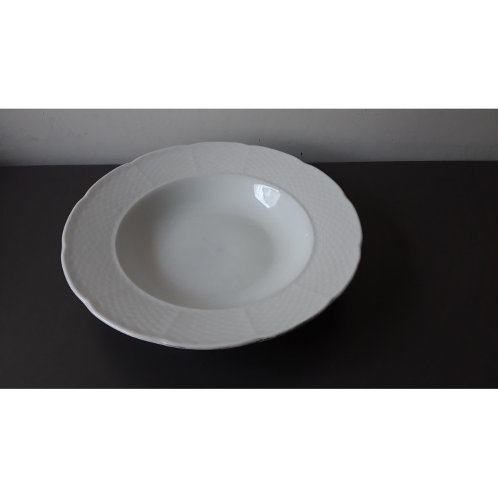 Diep bord wit met reliëfrand