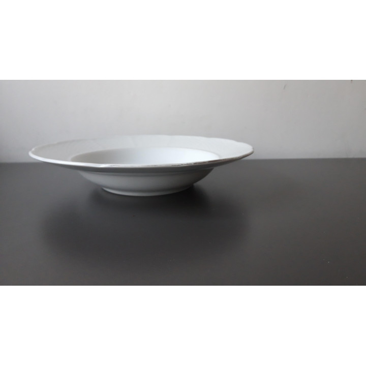 Diep bord wit met reliëfrand