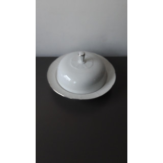 Wit porseleinen botervloot met deksel Thun Tsjechoslowakije