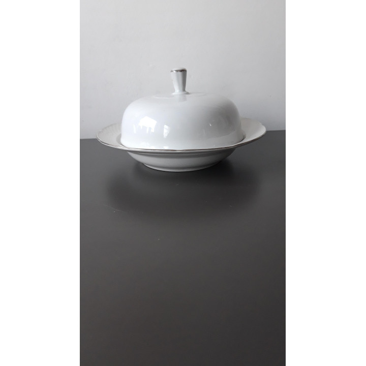 Wit porseleinen botervloot met deksel Thun Tsjechoslowakije