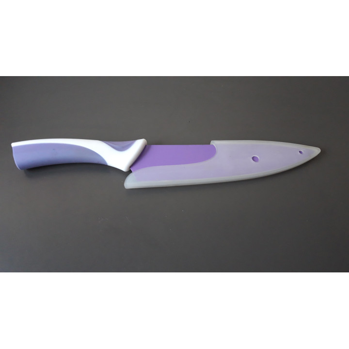 Paars keukenmes Z&Y met beschermhoes