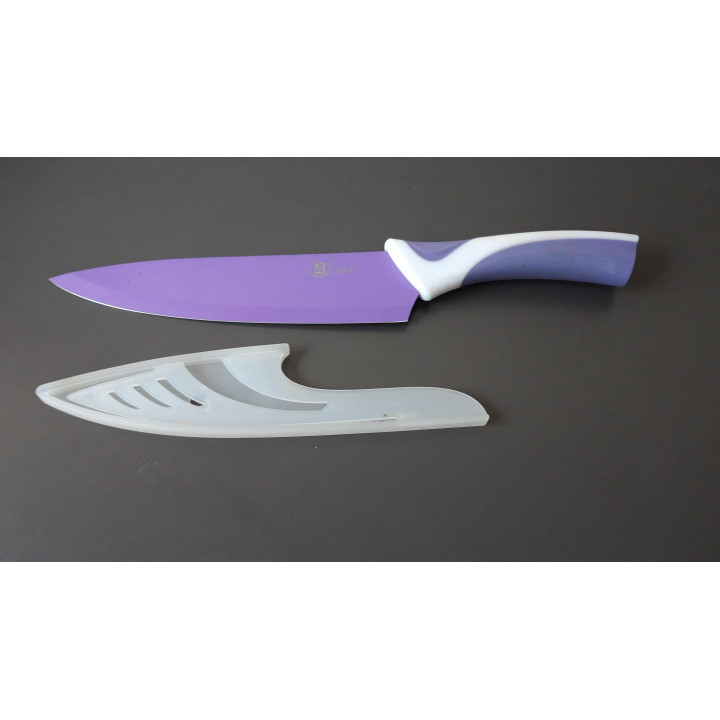 Paars keukenmes Z&Y met beschermhoes