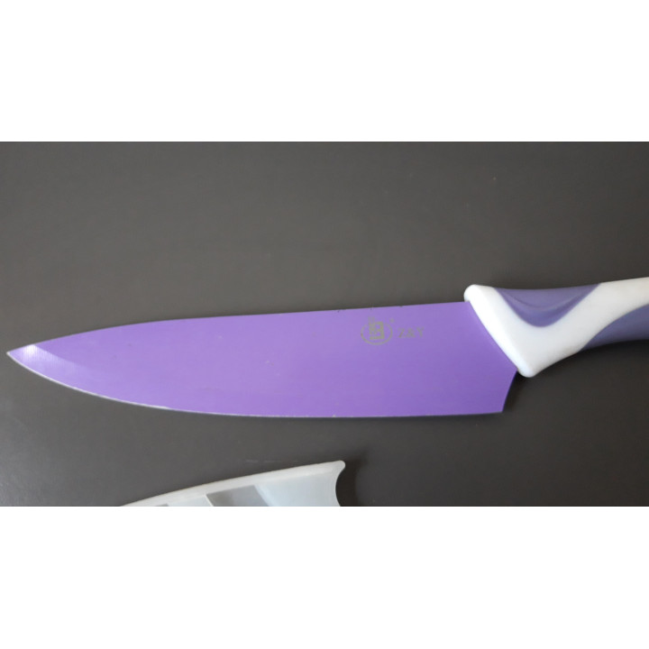 Paars keukenmes Z&Y met beschermhoes