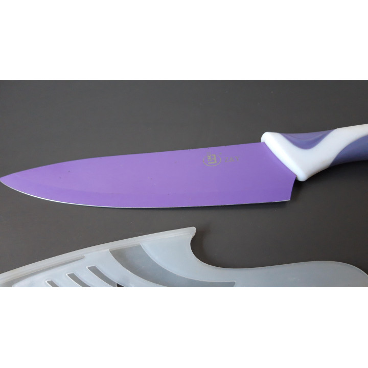 Paars keukenmes Z&Y met beschermhoes